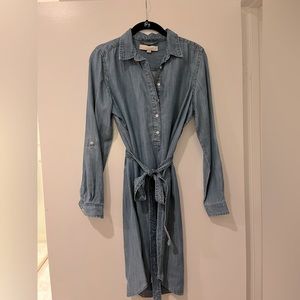 Chambray Shirt Dress Loft Medium Petite